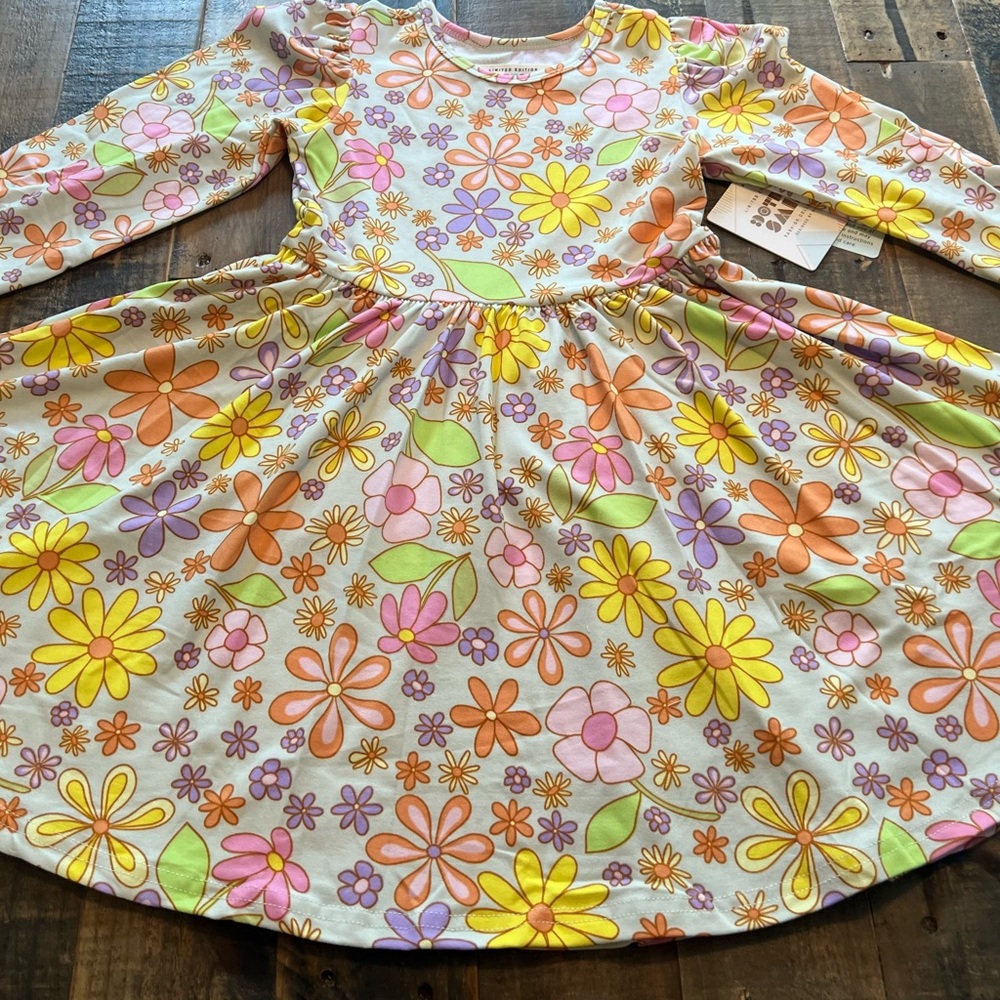 Dot Dot Smile size 3/4 - 8/10 girls long sleeve floral Fashion collection dress